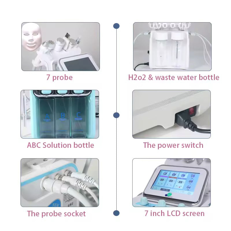 7 in 1 Hydra Dermabrasion Facial Cleaning Beauty Machine Hydro dermabrasion Facial Machine – Professional 7-in-1 HydraFacial Machine for Deep Cleansing, Hydration & Anti-Aging