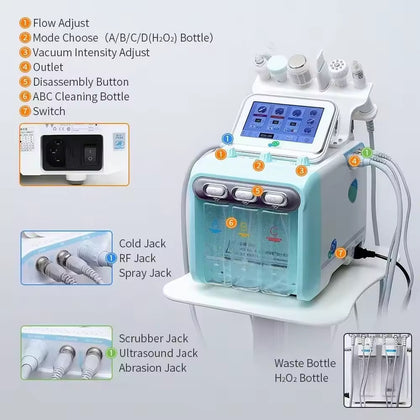7 in 1 Hydra Dermabrasion Facial Cleaning Beauty Machine Hydro dermabrasion Facial Machine – Professional 7-in-1 HydraFacial Machine for Deep Cleansing, Hydration & Anti-Aging