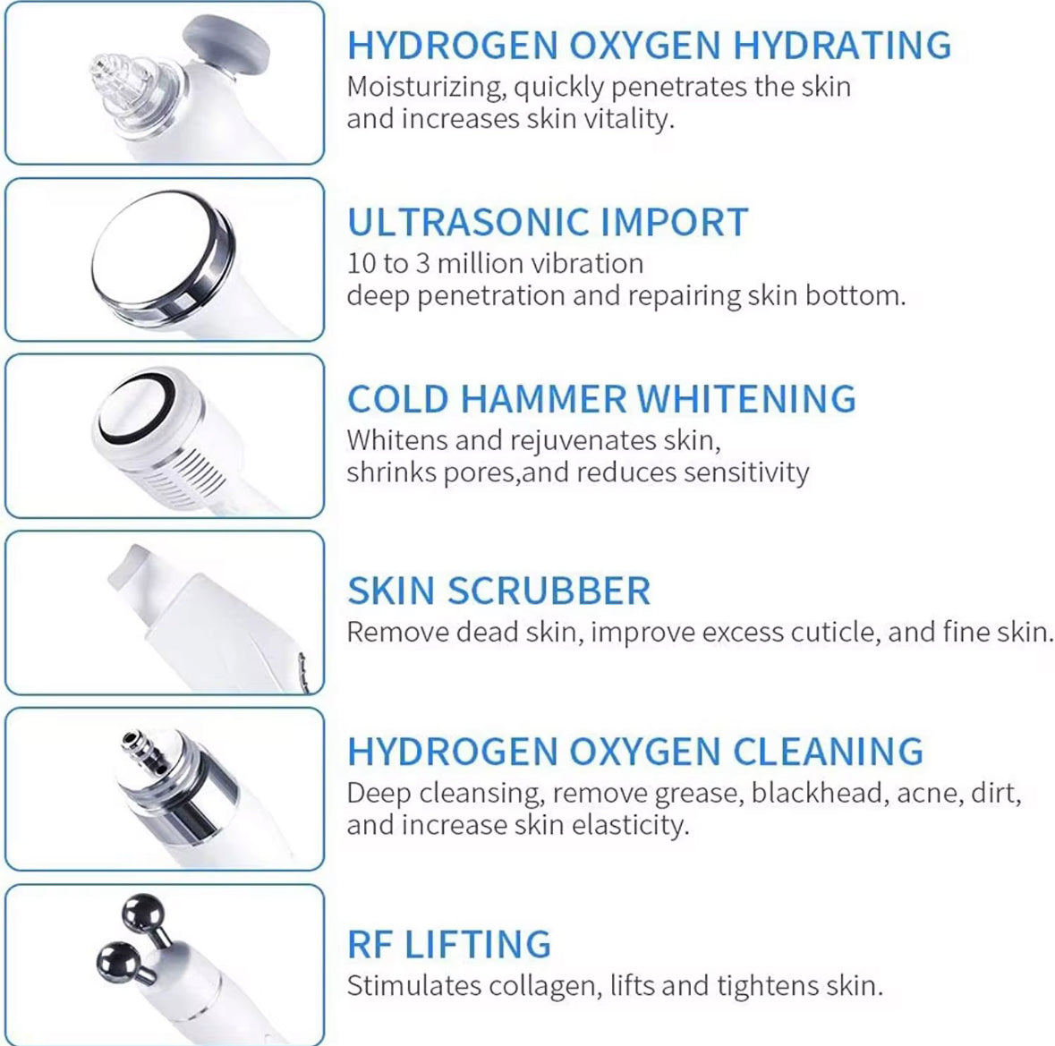 6 in 1 Hydra Dermabrasion Facial Cleaning Beauty Machine Hydro dermabrasion Facial Machine