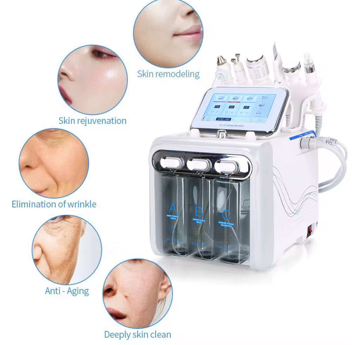 6 in 1 Hydra Dermabrasion Facial Cleaning Beauty Machine Hydro dermabrasion Facial Machine