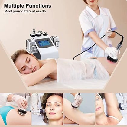 6 in 1 Professional 40K Radiofrecuencia Facial Corporal Body Weight Loss Machine for Cellulite Reduction Skin Wrinkle Removal – JZ6 Cavitation, Vacuum & Multipole RF, Lipo Laser Body Slimming & Skin Tightening System