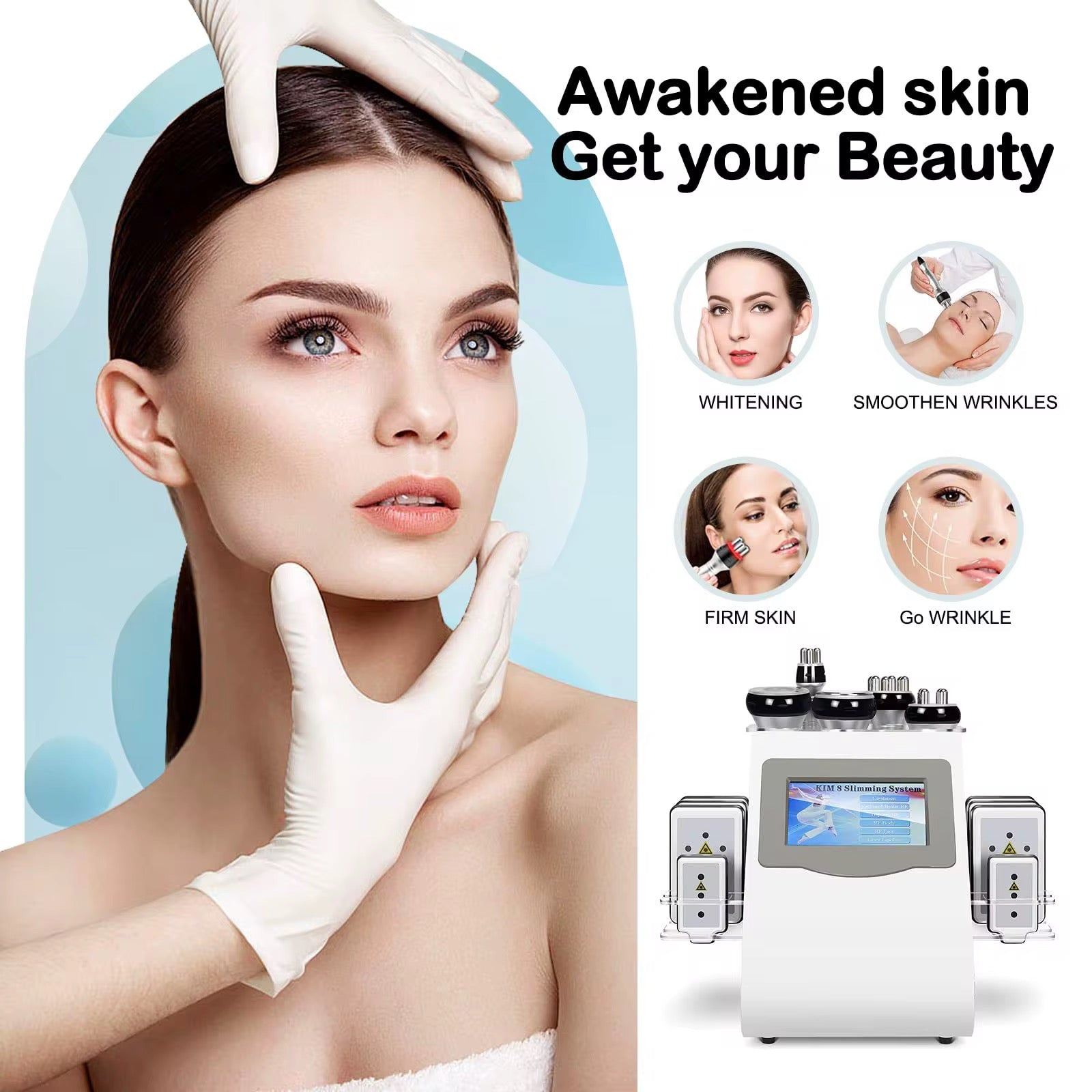 6 in 1 Professional 40K Radiofrecuencia Facial Corporal Body Weight Loss Machine for Cellulite Reduction Skin Wrinkle Removal – JZ6 Cavitation, Vacuum & Multipole RF, Lipo Laser Body Slimming & Skin Tightening System