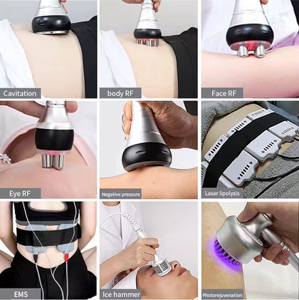 9 in 1 80k Cavitation Machine 2022 Vacuum Cavitation Slimming Equipment Laser Pads Lipo for Slimming Spa – Professional 7-in-1 HydraFacial Machine for Deep Cleansing, Hydration & Anti-Aging