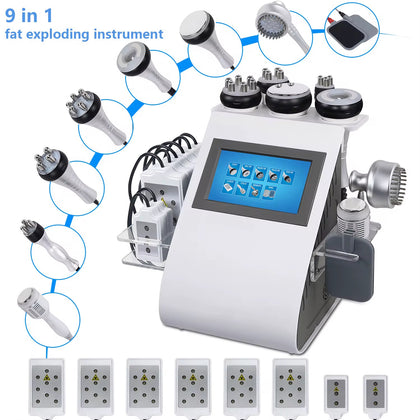 9 in 1 80k Cavitation Machine 2022 Vacuum Cavitation Slimming Equipment Laser Pads Lipo for Slimming Spa – Professional 7-in-1 HydraFacial Machine for Deep Cleansing, Hydration & Anti-Aging